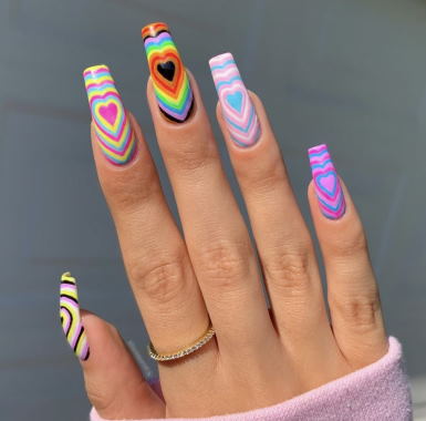 pride-themed nail art